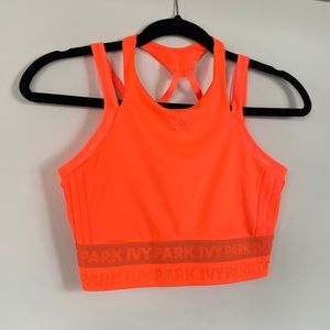 Ivy Park Bra/ Crop in Bright Orange - like new!